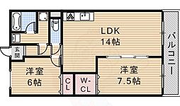 ベルコート 2LDKの間取図画像