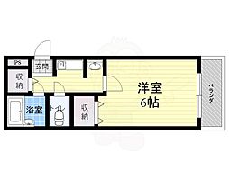 ステラハウス15 1Kの間取図画像