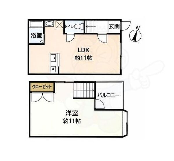 フラーリッシュ甲子園 ｜兵庫県西宮市鳴尾町３丁目(賃貸テラスハウス1LDK・1階・44.00㎡)の写真 その2