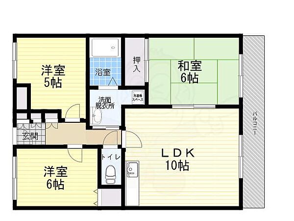 パインハイツ甲子園 ｜兵庫県西宮市甲子園網引町(賃貸マンション3LDK・3階・63.00㎡)の写真 その2