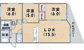 クインベル社 303 ｜ 兵庫県西宮市大社町12番7号（賃貸マンション3LDK・3階・69.00㎡） その2