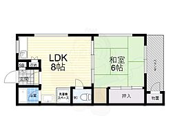 マンション幸 1LDKの間取図画像