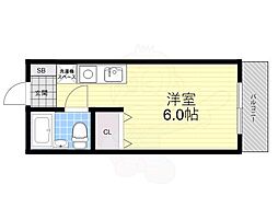 レンタルハウス深津パート1 ワンルームの間取図画像