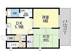 カーサ・オクムラ 2DKの間取図画像