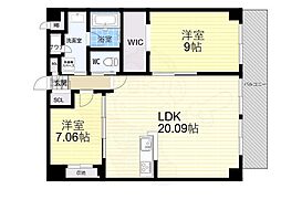 プレジオ西宮北口 2LDKの間取図画像