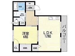 シャレオ上大市 1LDKの間取図画像