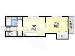 ハイツサンローラン 1DKの間取図画像