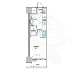 ブランシエスタ西宮 1Kの間取図画像