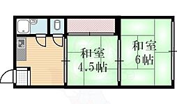 ハラトク荘 2Kの間取図画像