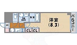 ブランシエスタ西宮 1Kの間取図画像