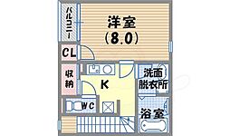 レオネクストマインジマーシキシマ 1Kの間取図画像