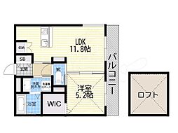西宮市樋之池町マンション 1LDKの間取図画像