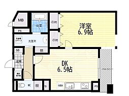 西宮アネックス 1DKの間取図画像
