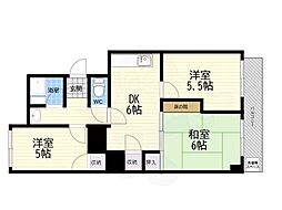 第2粟生マンション 3DKの間取図画像