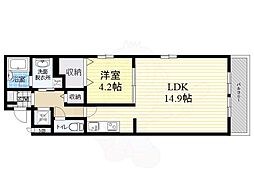 グランクリュ西宮 1LDKの間取図画像