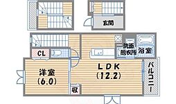 ヒルズコートウエガハラ 1LDKの間取図画像