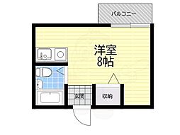 ルベラージュ甲子園 ワンルームの間取図画像