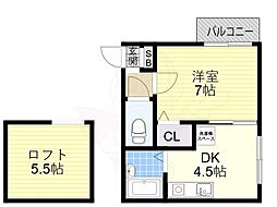 ライフステージ村田7 1DKの間取図画像