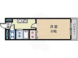 Osaka Metro御堂筋線 なかもず駅 徒歩13分の賃貸マンション 2階1Kの間取り