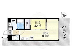 オリエンテム宿院南 1LDKの間取図画像