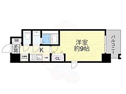 ArtizA堺東 1Kの間取図画像