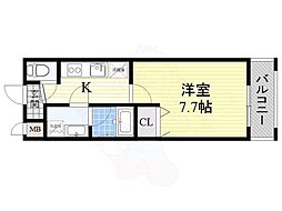 フジパレス初芝駅南2番館 1Kの間取図画像
