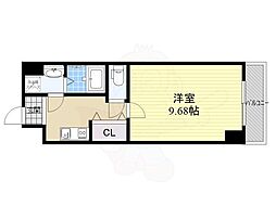 レーヴメゾン三国ヶ丘 1Kの間取図画像