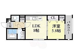 カーサ・エテルナ 1LDKの間取図画像
