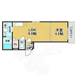 マリブガーデン堺駅 1LDKの間取図画像