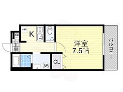 ジーイーキャトフ 1Kの間取図画像