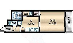 ブレスコート新金岡1 1Kの間取図画像