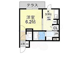 RIHITO堺東 1Kの間取図画像