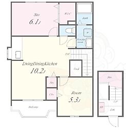 カーサ高尾 1SLDKの間取図画像