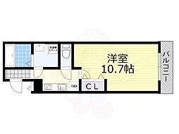 フジパレス初芝イースト 1Kの間取図画像