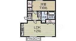 ベルシュライン 1LDKの間取図画像
