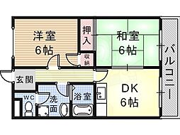 ドミール・レグラス 2DKの間取図画像