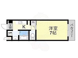 カーライル堺市駅前 ワンルームの間取図画像