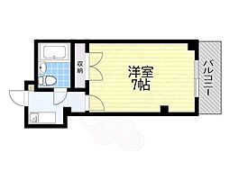 中之町TKハイツ 1Kの間取図画像