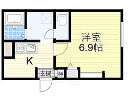 エヌエムスワサントディセット 1Kの間取図画像