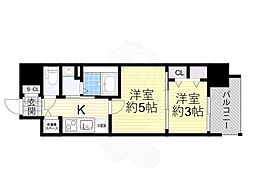ArtizA堺 2Kの間取図画像