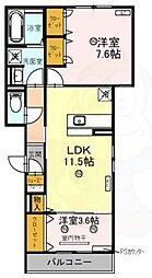 クラシスト常磐町 2LDKの間取図画像