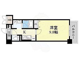 ドゥーロ北長尾 1Kの間取図画像
