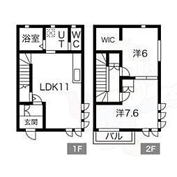 三国ヶ丘ResidenceB 2LDKの間取図画像