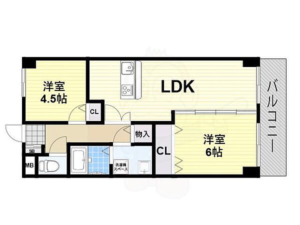 サンメゾン諏訪森 402｜大阪府堺市西区浜寺諏訪森町西２丁(賃貸マンション2LDK・4階・57.06㎡)の写真 その2