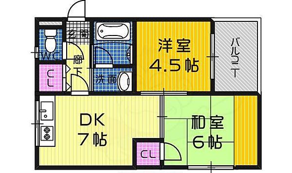 メリファマンション 302｜大阪府堺市堺区南三国ヶ丘町１丁(賃貸マンション2DK・3階・40.00㎡)の写真 その2