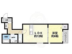 堺市堺区大浜中町2丁アパート 1LDKの間取図画像