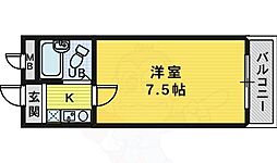 少林寺TKハイツ 1Kの間取図画像