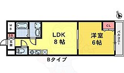 デュオブライト堺東 1LDKの間取図画像