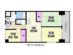 リヴィエール壱番館 3LDKの間取図画像