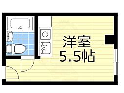 ハートイン宿院 ワンルームの間取図画像